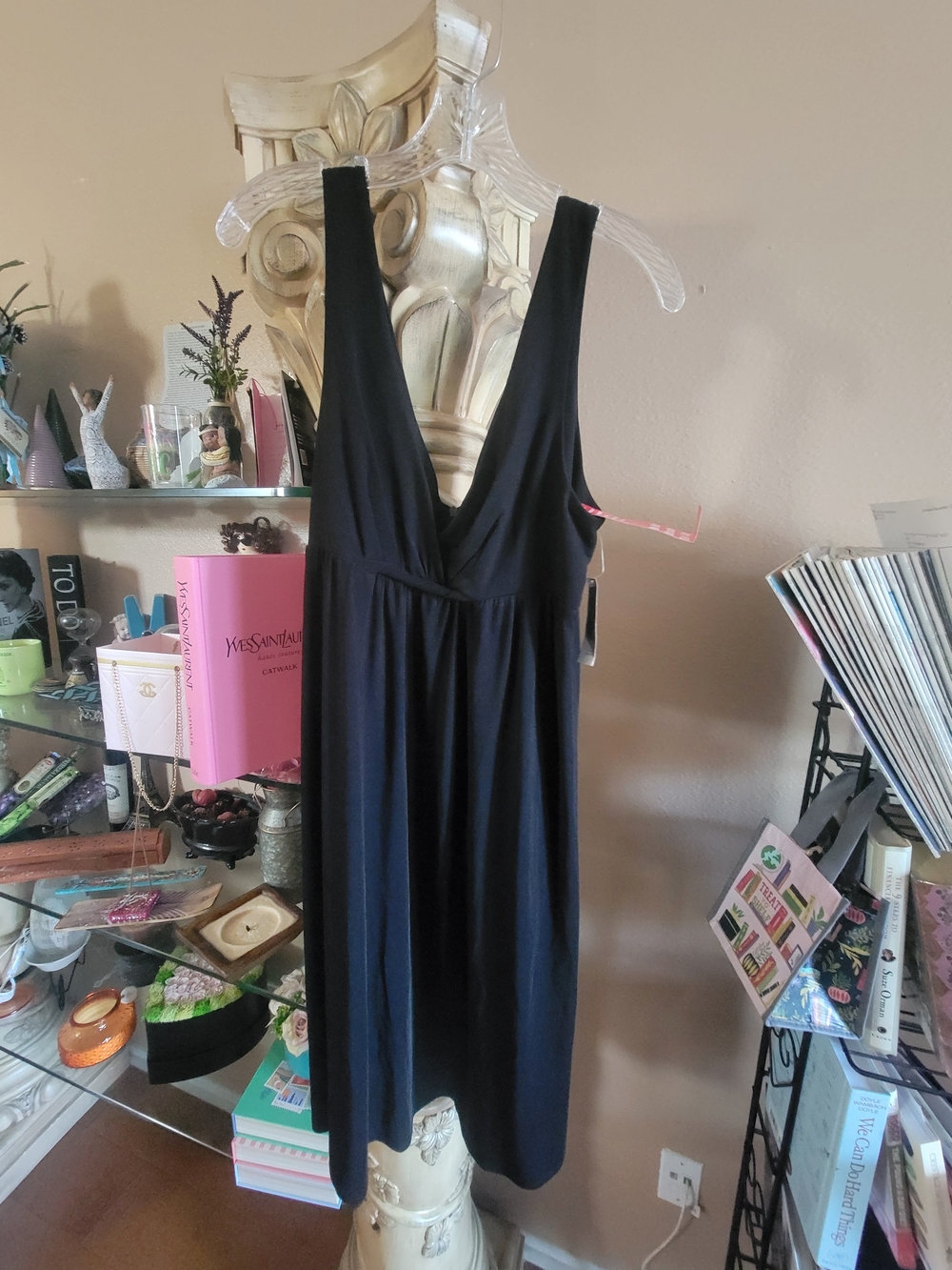 Studio AA Black V-Neck Sleeveless Women's Dress